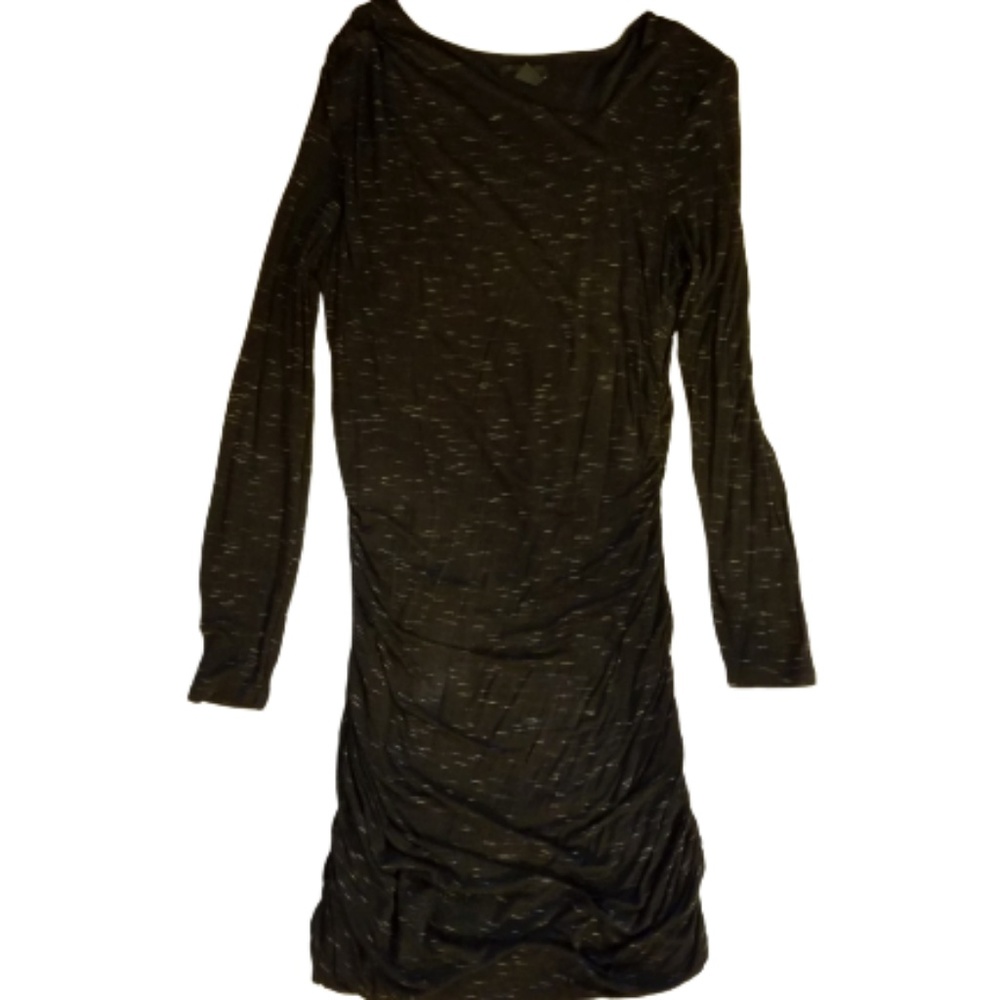 H&M Ruched Longsleeved Black Dress - Picture 2 of 7